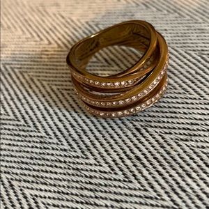 Michael Kors rosegold ring with Swarovski crystals